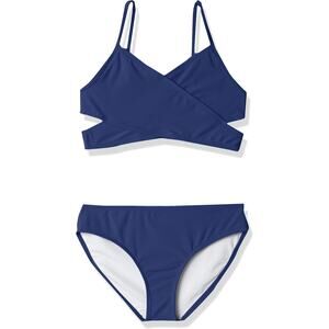 Kanu Surf Girl's 16 Coral Reef Beach Sport Wrap Around Two Piece Swimsuit I3-21